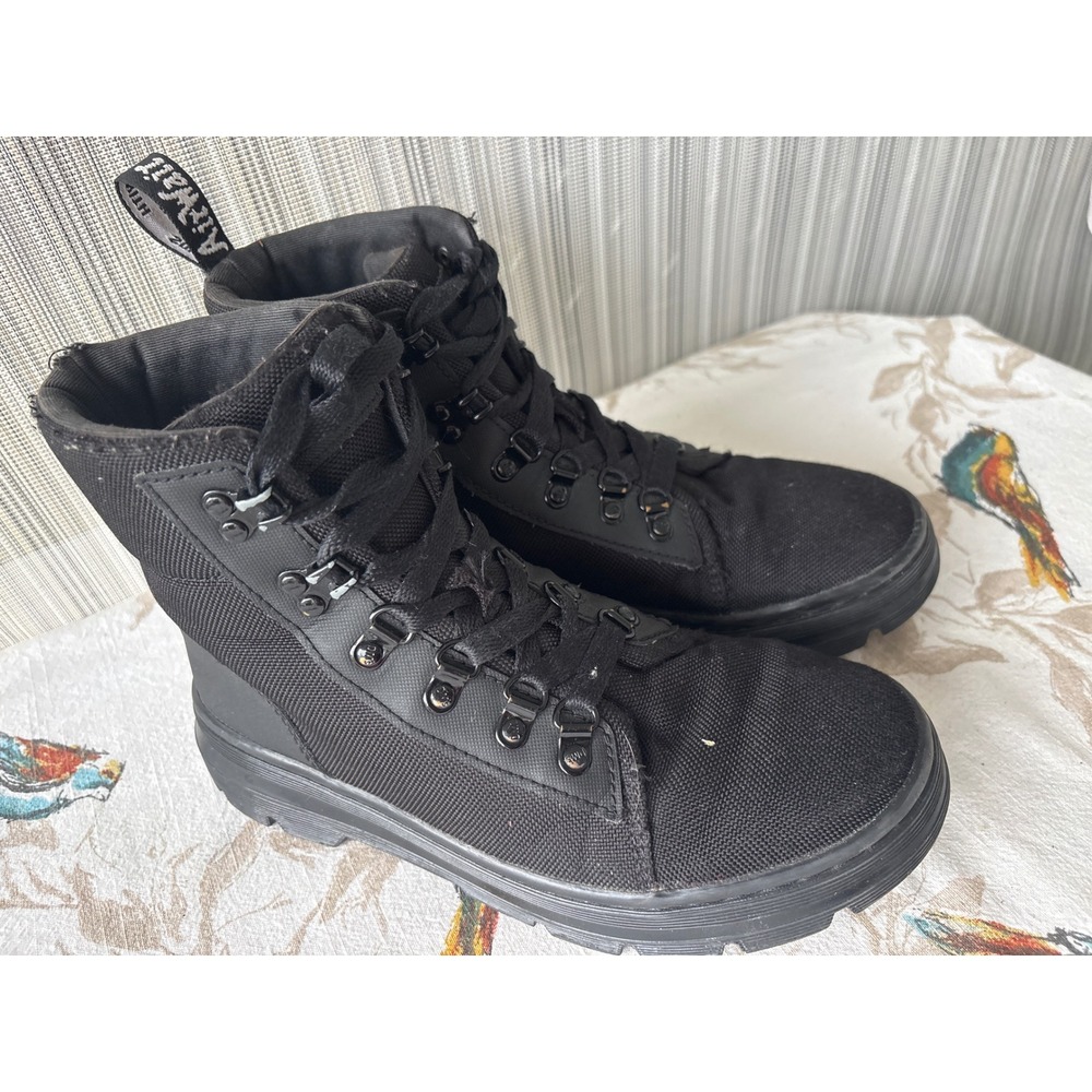 Dr. Martens Combs W Black Canvas Utility Combat Boots Womens 8 UK 6 EU 39